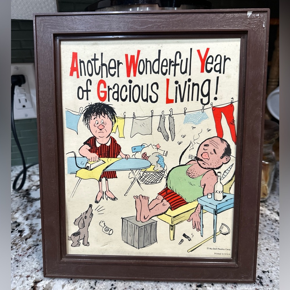 Funny NU-DELL plastic co photo and frame another glorious year humor decor